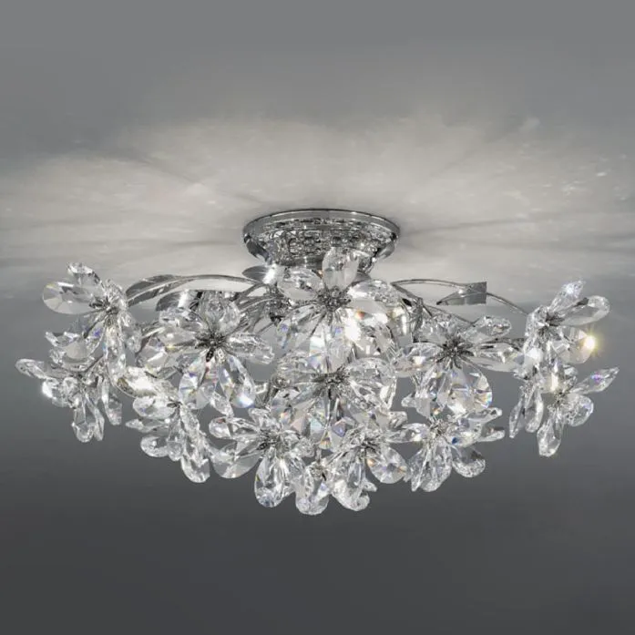 Asfour Crystal Ceiling Light With Flowers