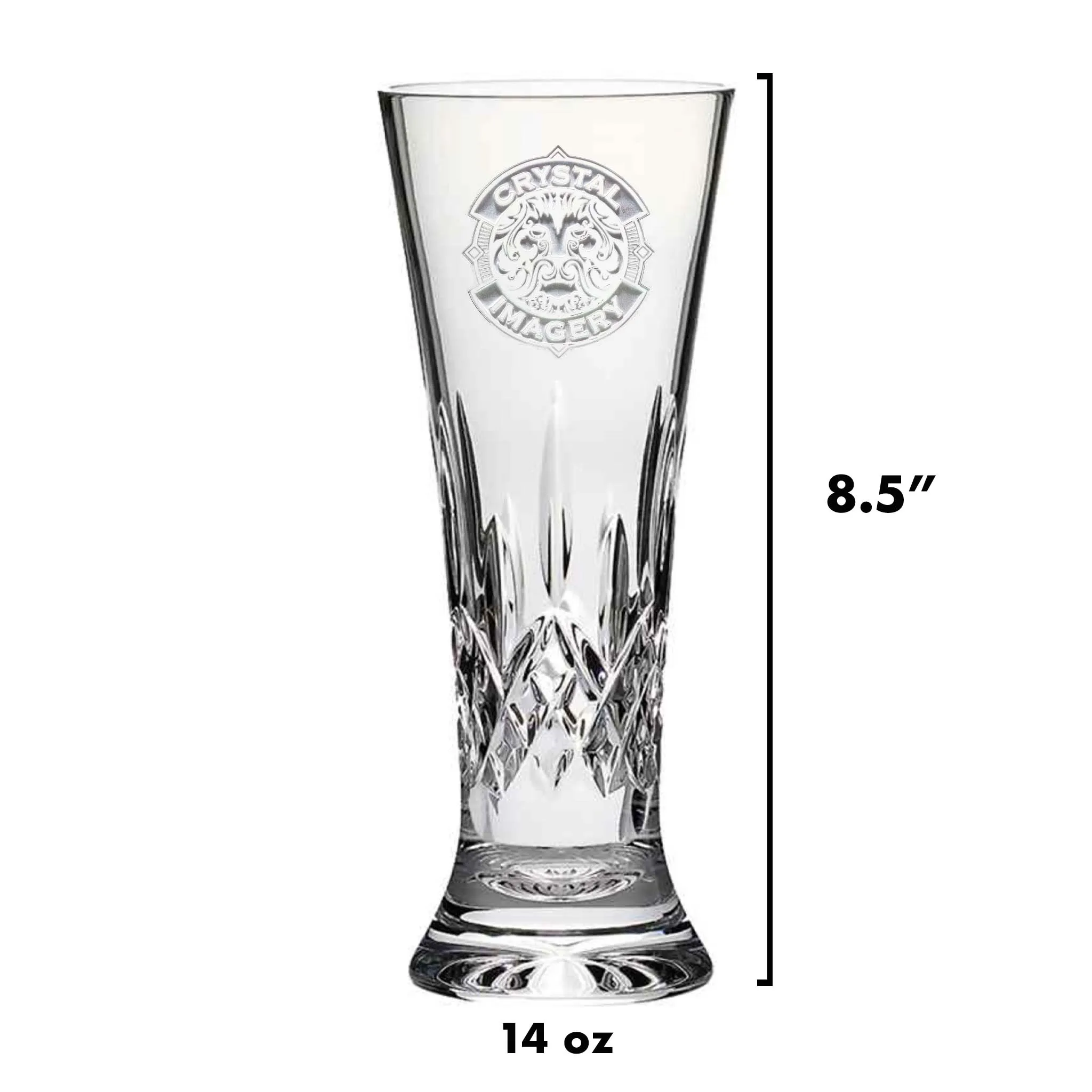 Engraved Waterford Crystal Beer Pilsner, PAIR