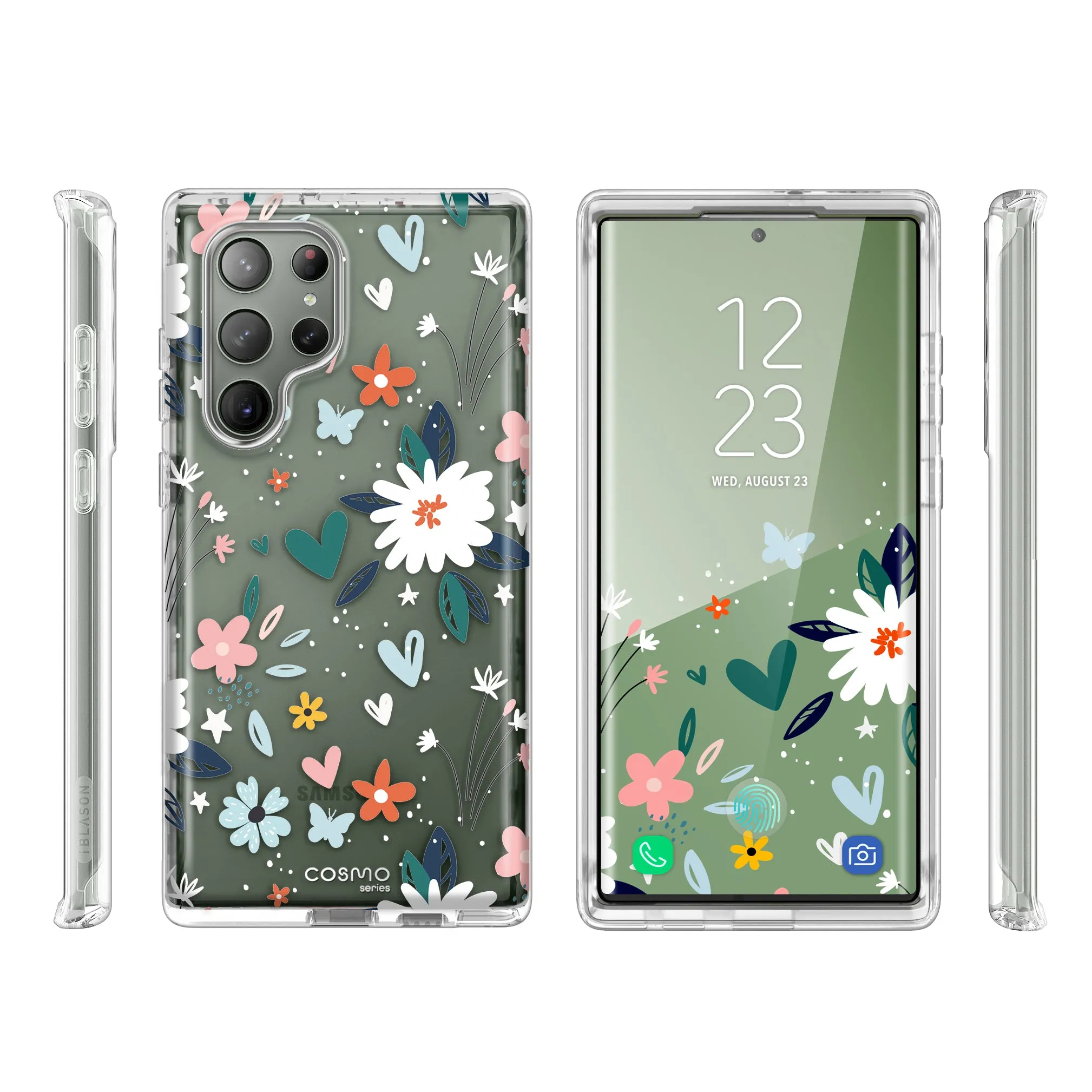 Galaxy S23 Ultra Cosmo Case -Flowers/Hearts
