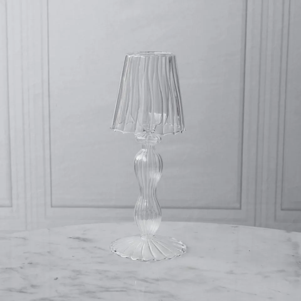 Glass Cambridge Aurora Lamp with Cover Set of 2 (Clear)