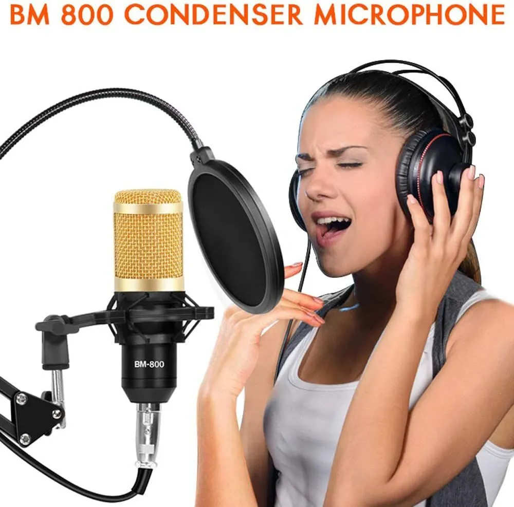 Professional Condenser Microphone Kit Bm800 Gold