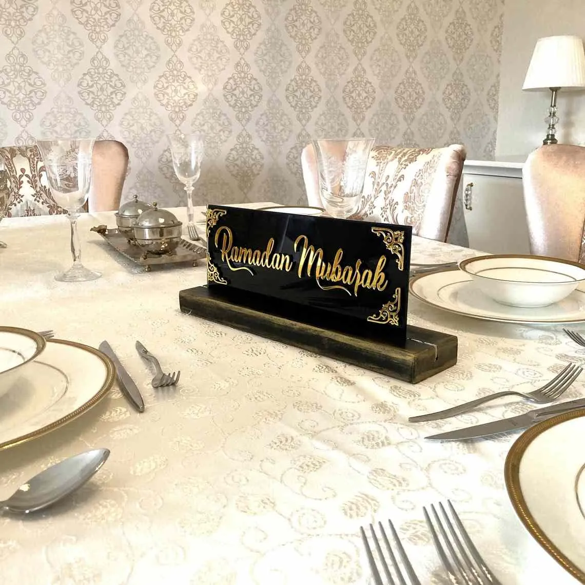 Ramadan Mubarak, Dua for Iftar Glass Decor Islamic Gift Tabletop Art